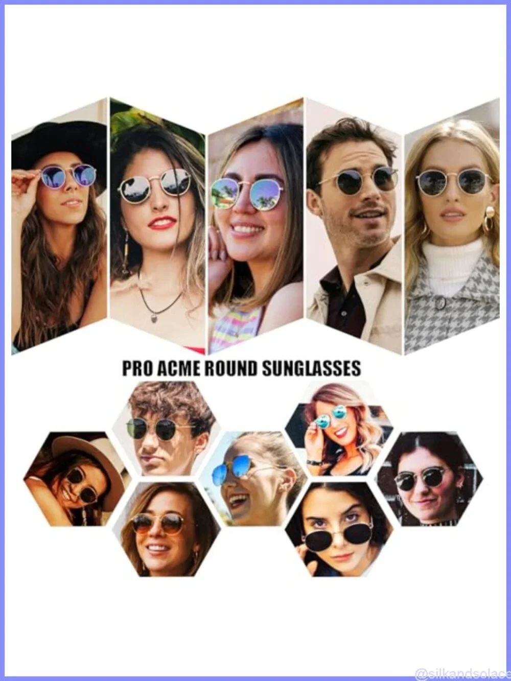 Small Round Metal Polarized Sunglasses Retro Designer Style UV400 50mm